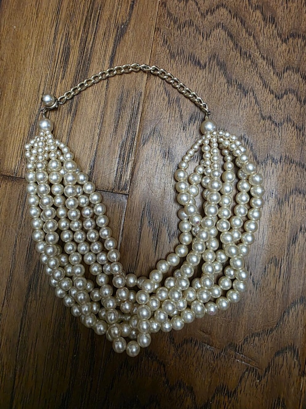 Multi-Strand Ivory Pearl Statement Necklace - Women Jewelry